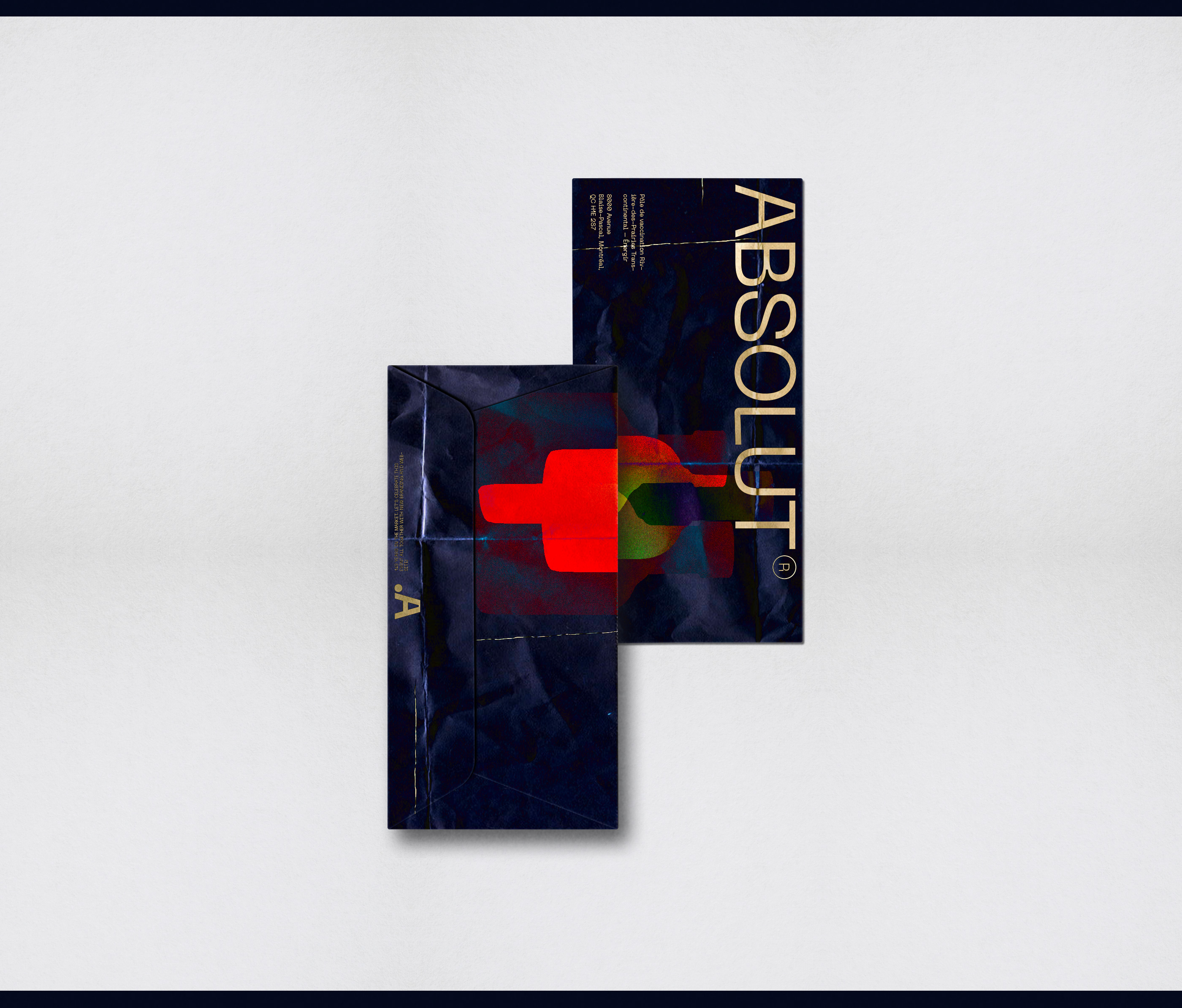 The current work includes print materials for the Vodka Absolut 143 event.