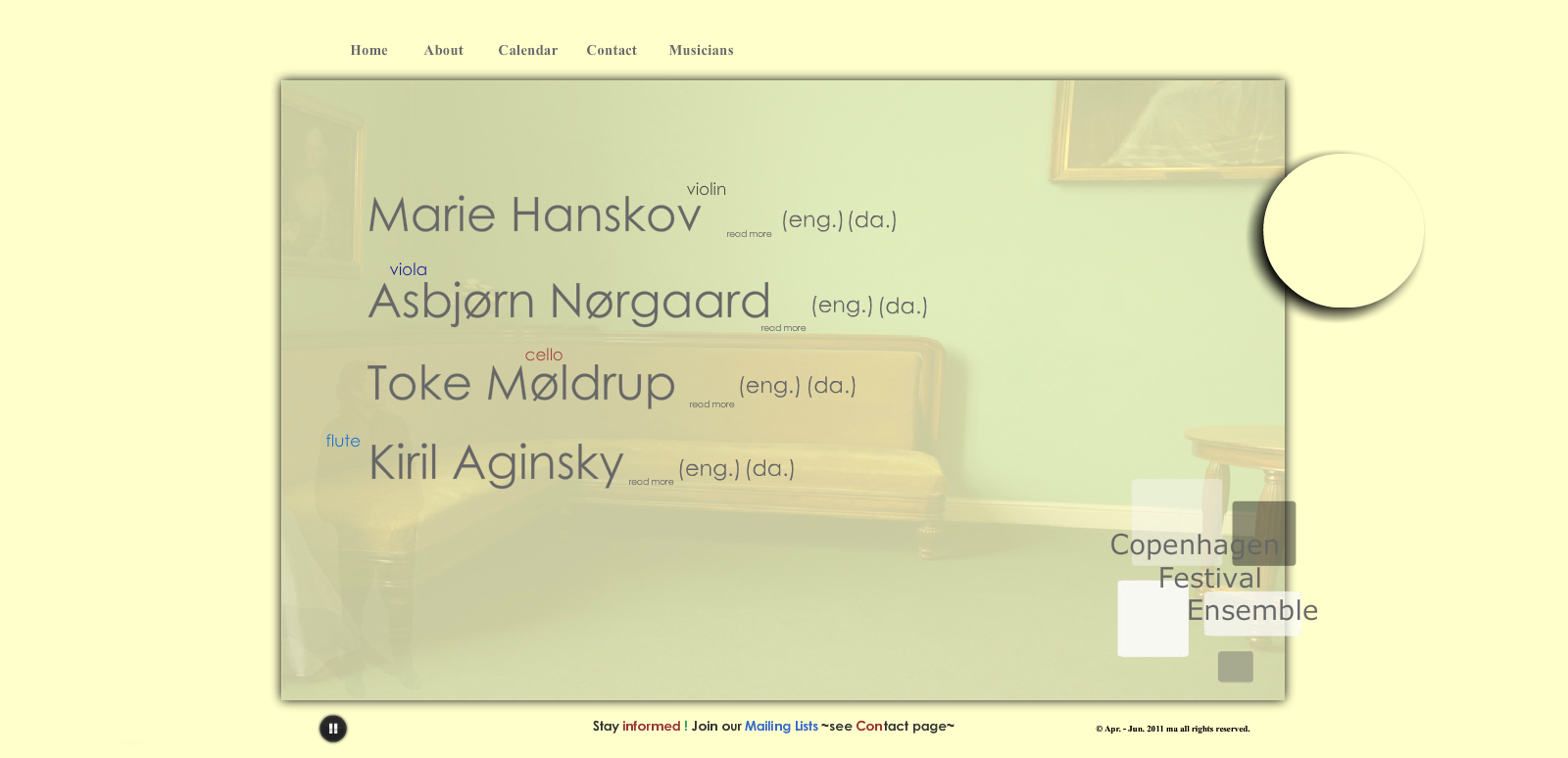 Musicians page design